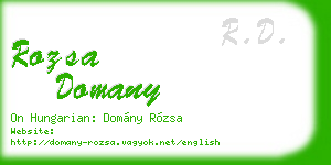 rozsa domany business card